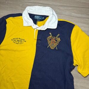 VTG Polo Ralph Lauren Rowing Crew NYC‎ Bleecker Cup Color Block Rugby Shirt XL